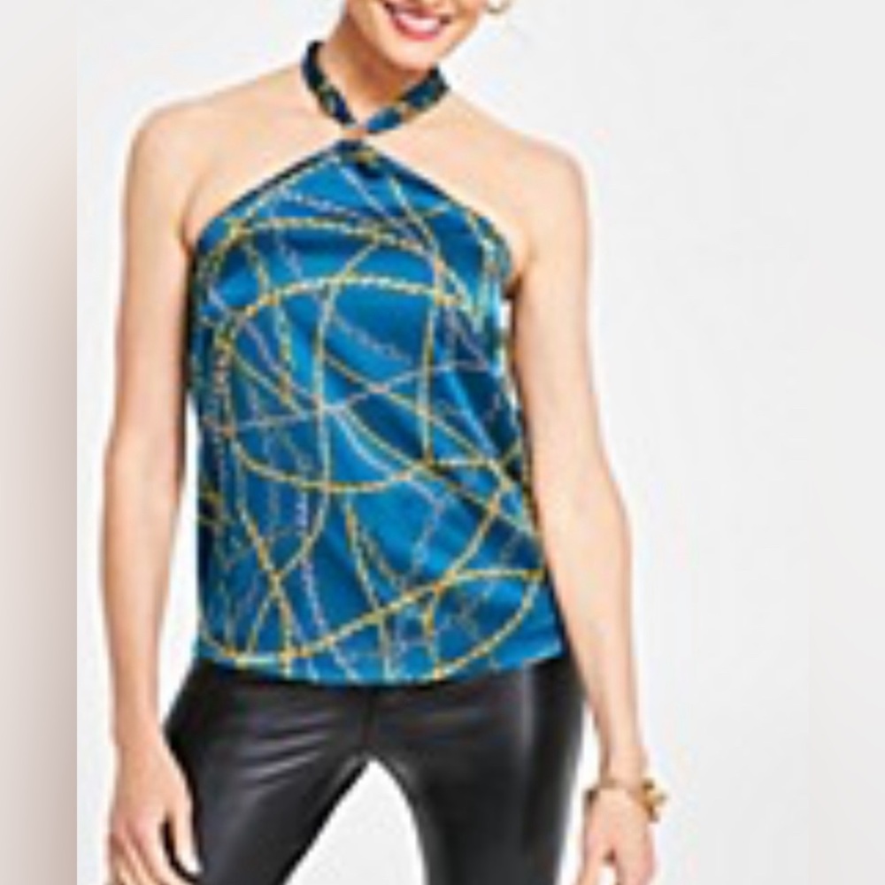 INC Collection Halter Top Size:XXL Color:Teal and Gold. NWT